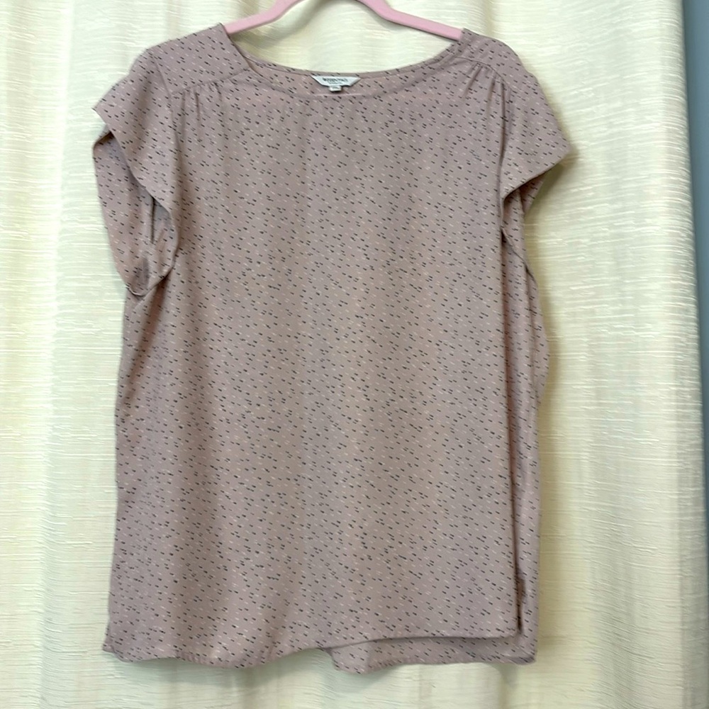 R ESSENTIAL WOMES SOFT GREY PURPLE  BLOUSE WITH WHITE AND BLACK FLECK SIZE XXL